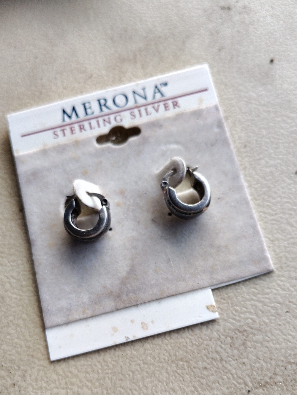 Merona Sterling Silver Chunky Hoop Stud Earrings - Silver